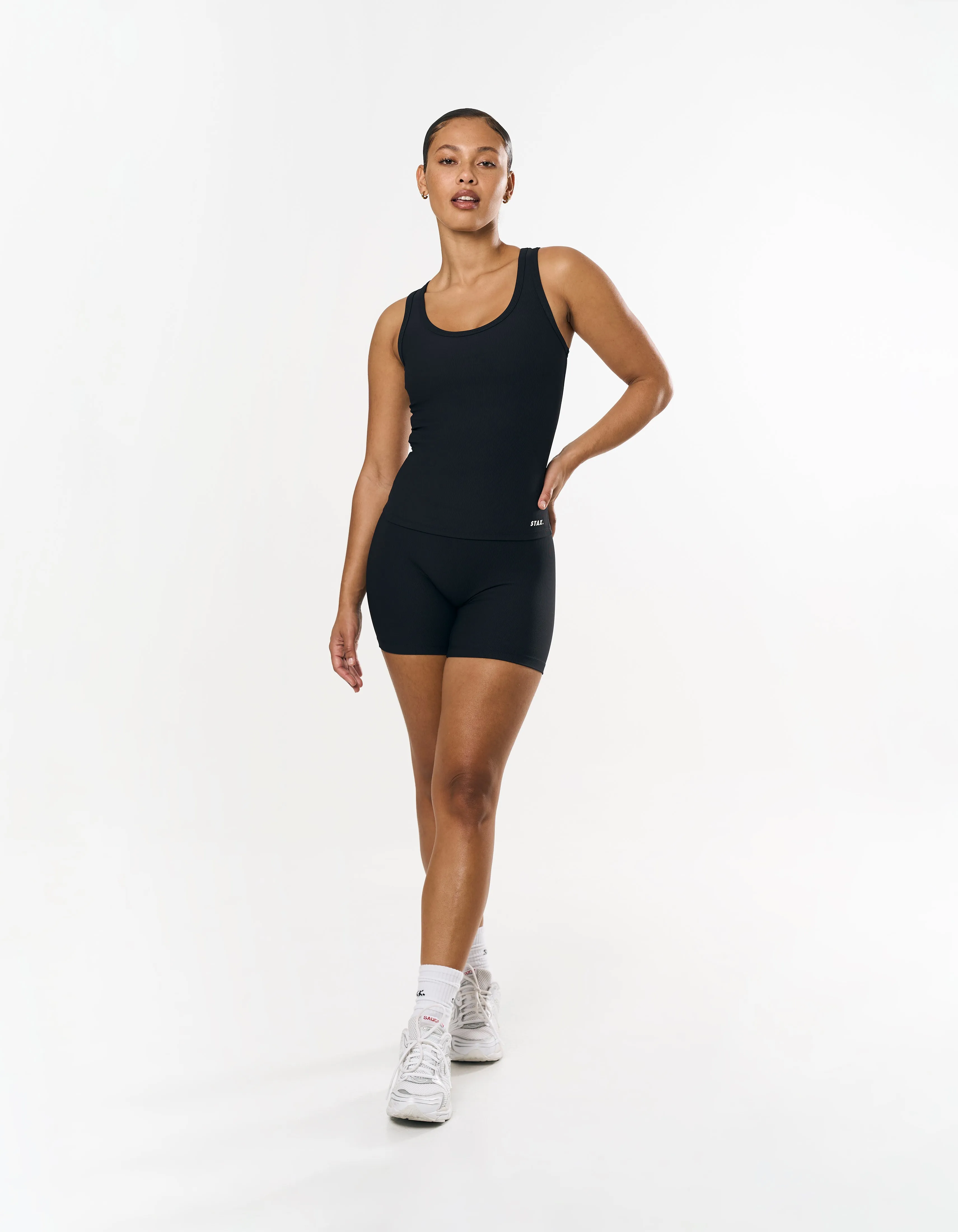 Active Rib Racer Singlet - Black