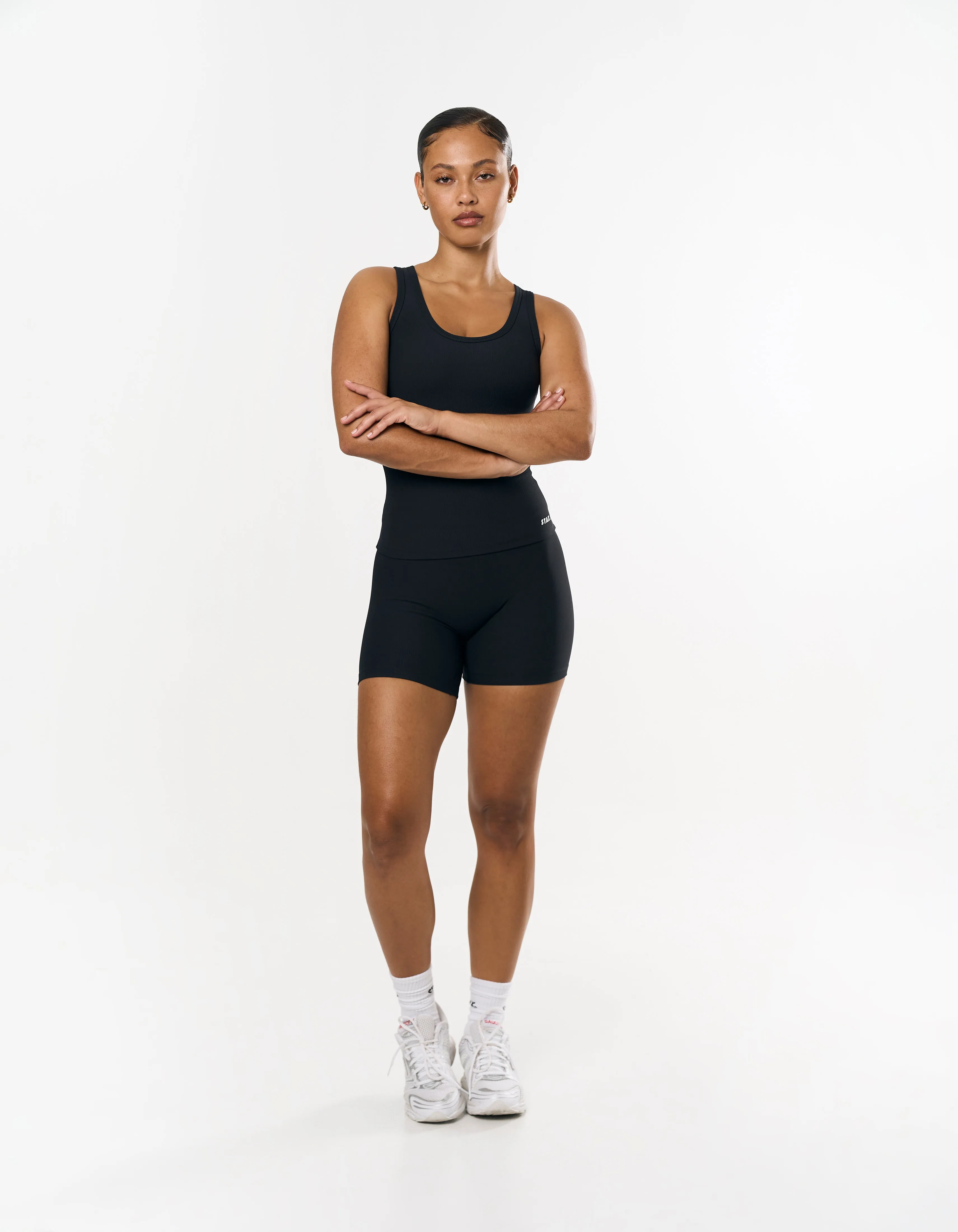 Active Rib Racer Singlet - Black