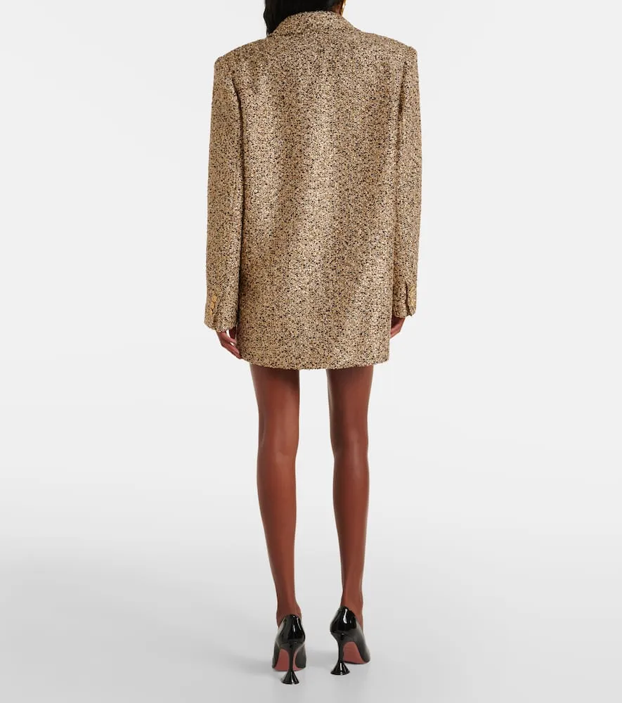 Alessandra Rich Oversized tweed lam√É¬© blazer