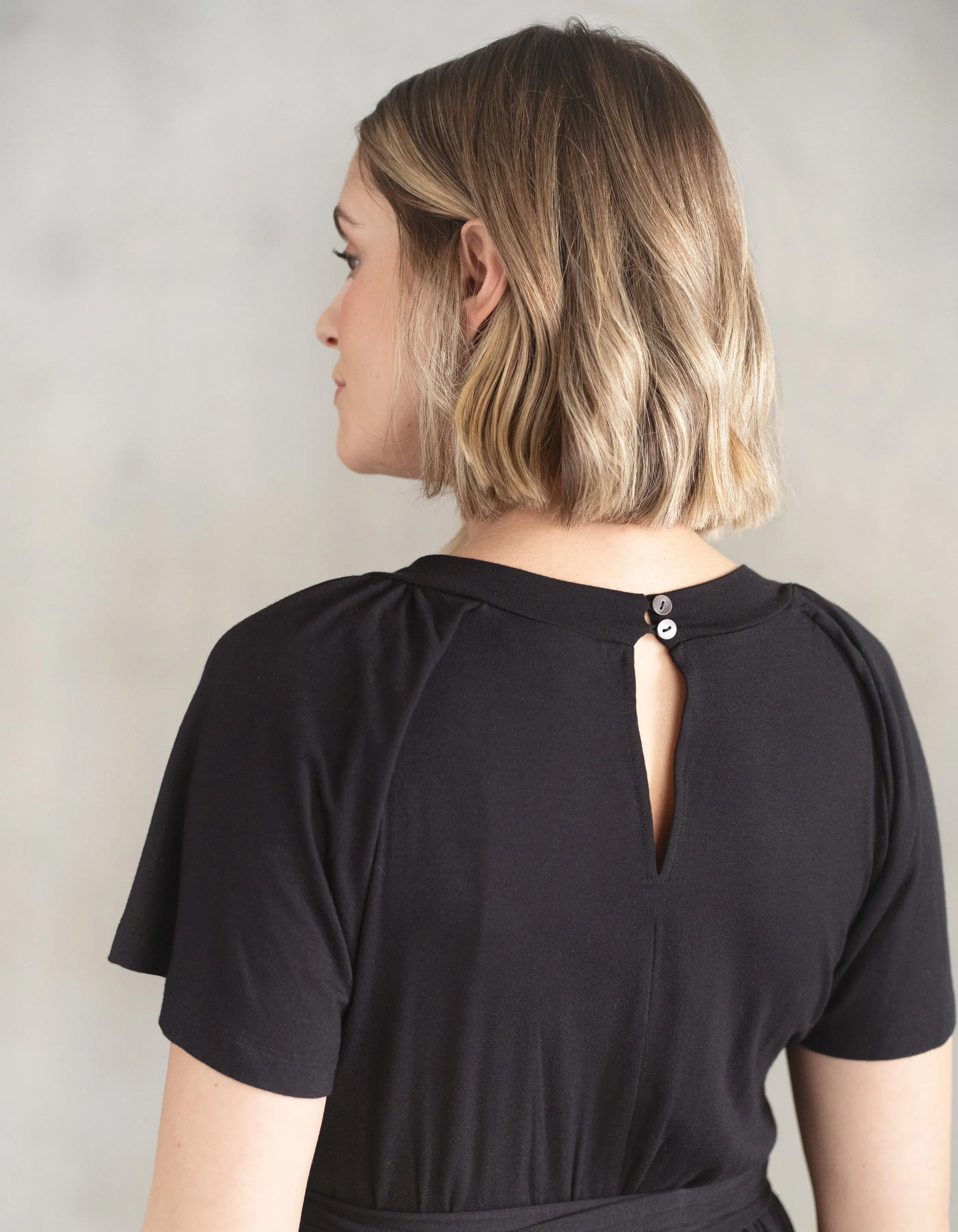 Black Lenzing™ Ecovero™ Maternity   Nursing Jumpsuit
