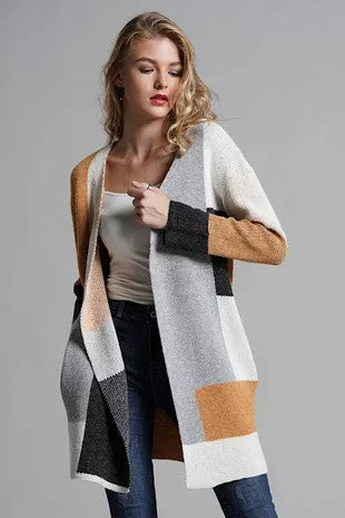 Block Sweater Cardigan