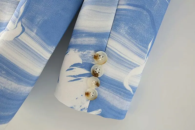 BLUE PRINTED BLAZER
