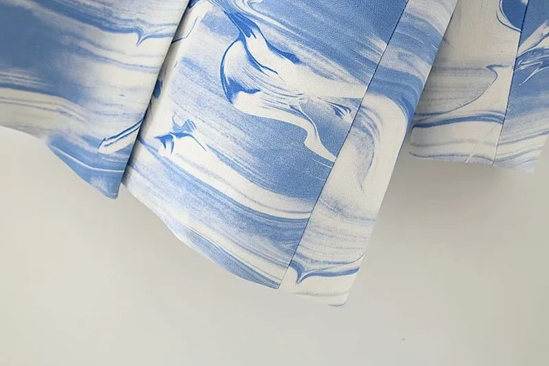 BLUE PRINTED BLAZER