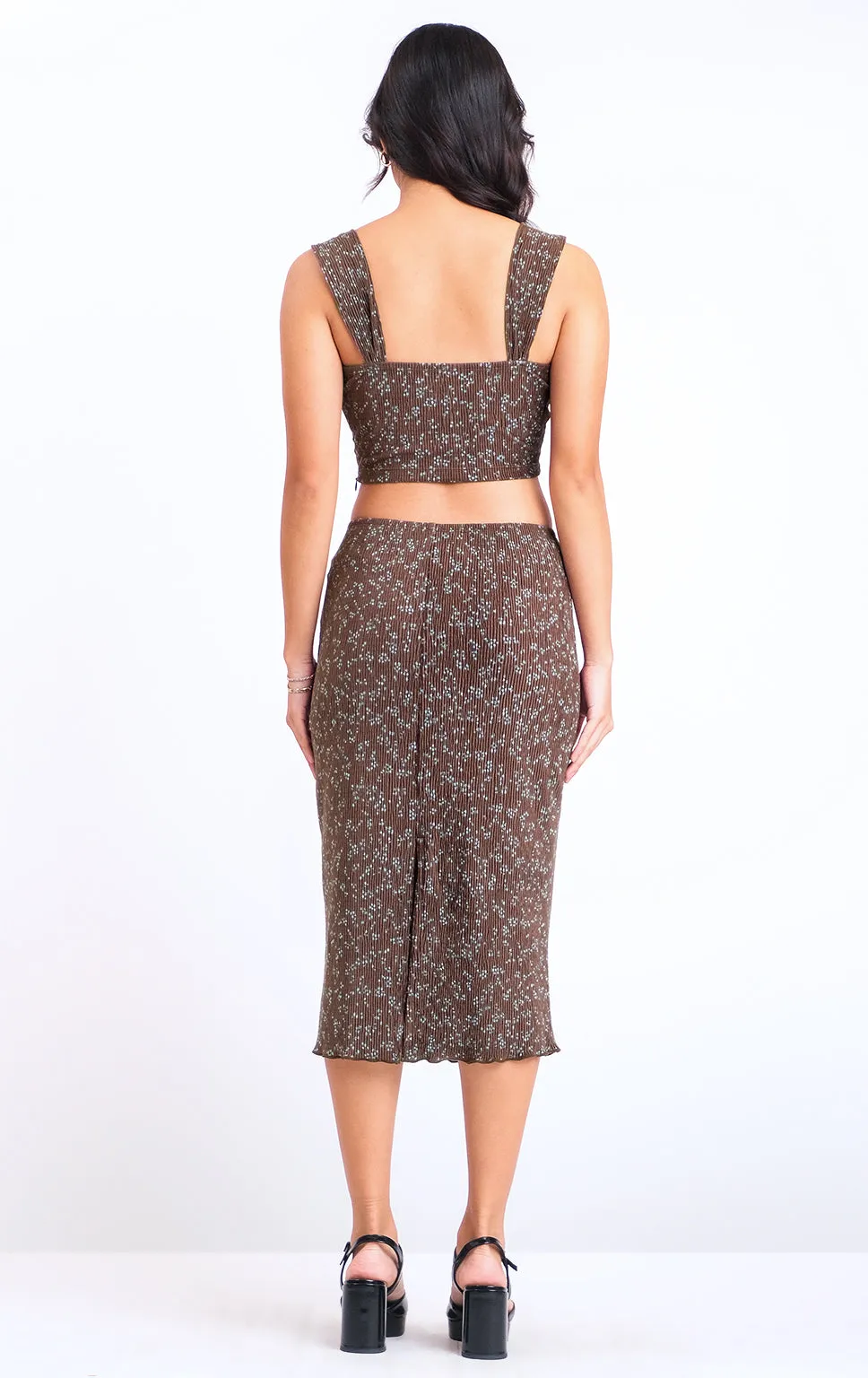 FLORAL CORSETRY INSPIRED TOP WITH BOW DETAIL