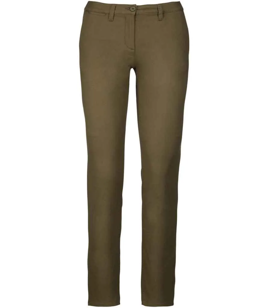 Kariban Ladies Chino Trousers | Light Khaki