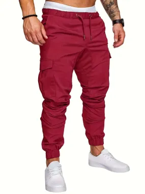 Men's Casual Cargo Joggers: Elastic Waist, Tapered Fit
