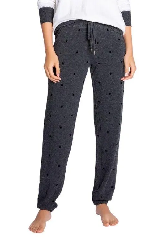 PJ Salvage Snow Dots Jammie Pants - Heather Slate Grey