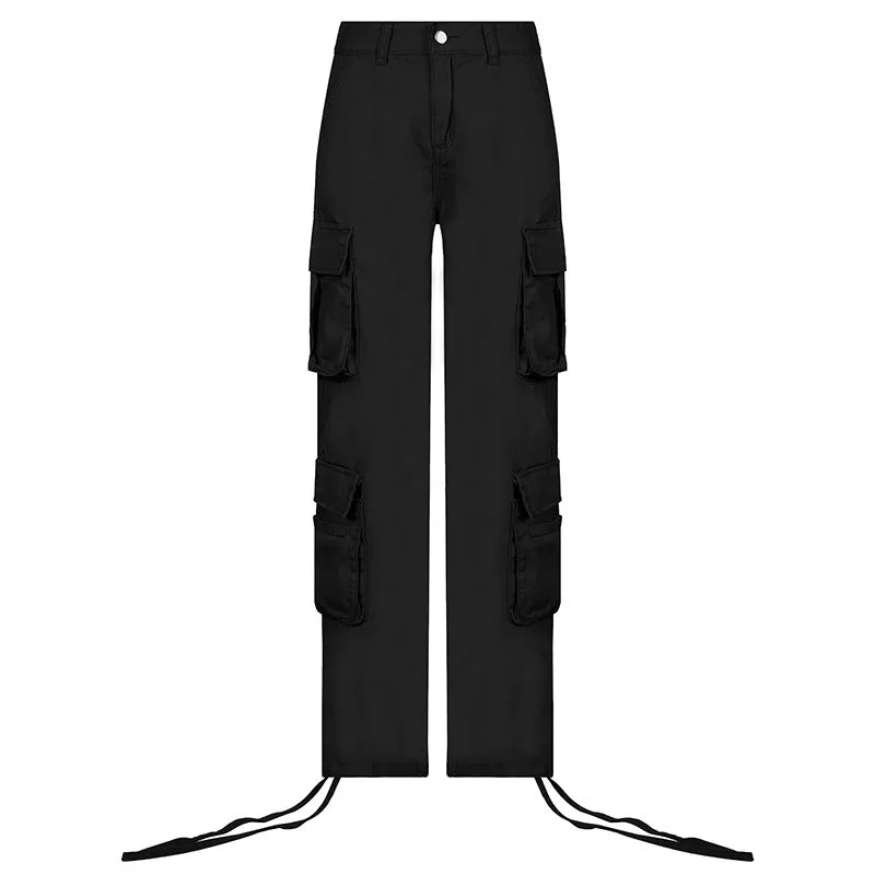 Self-Built Station Autumn Winter Women's Street Hip Hop Low Waist Tooling Denim Pants Casual Pants