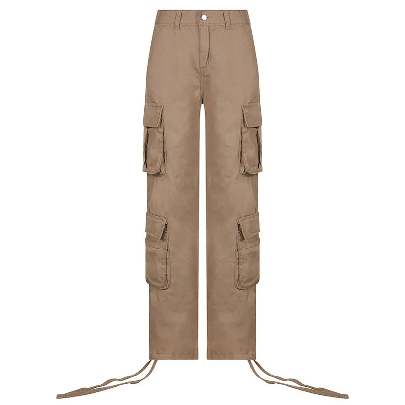 Self-Built Station Autumn Winter Women's Street Hip Hop Low Waist Tooling Denim Pants Casual Pants