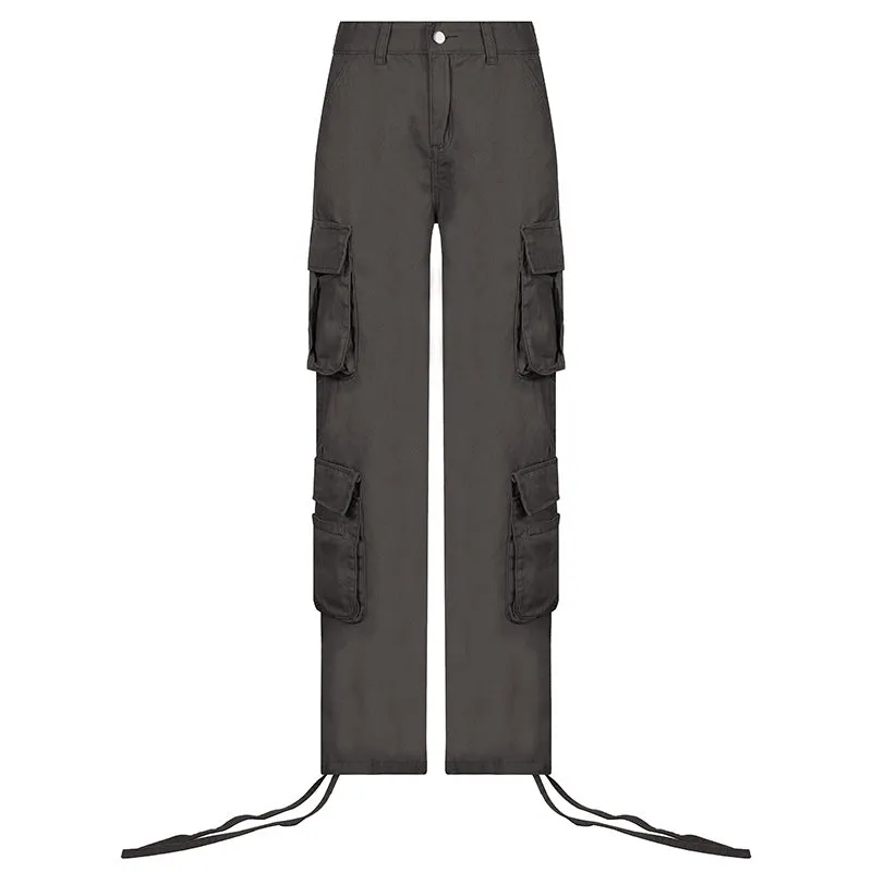 Self-Built Station Autumn Winter Women's Street Hip Hop Low Waist Tooling Denim Pants Casual Pants