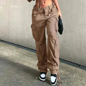 Self-Built Station Autumn Winter Women's Street Hip Hop Low Waist Tooling Denim Pants Casual Pants