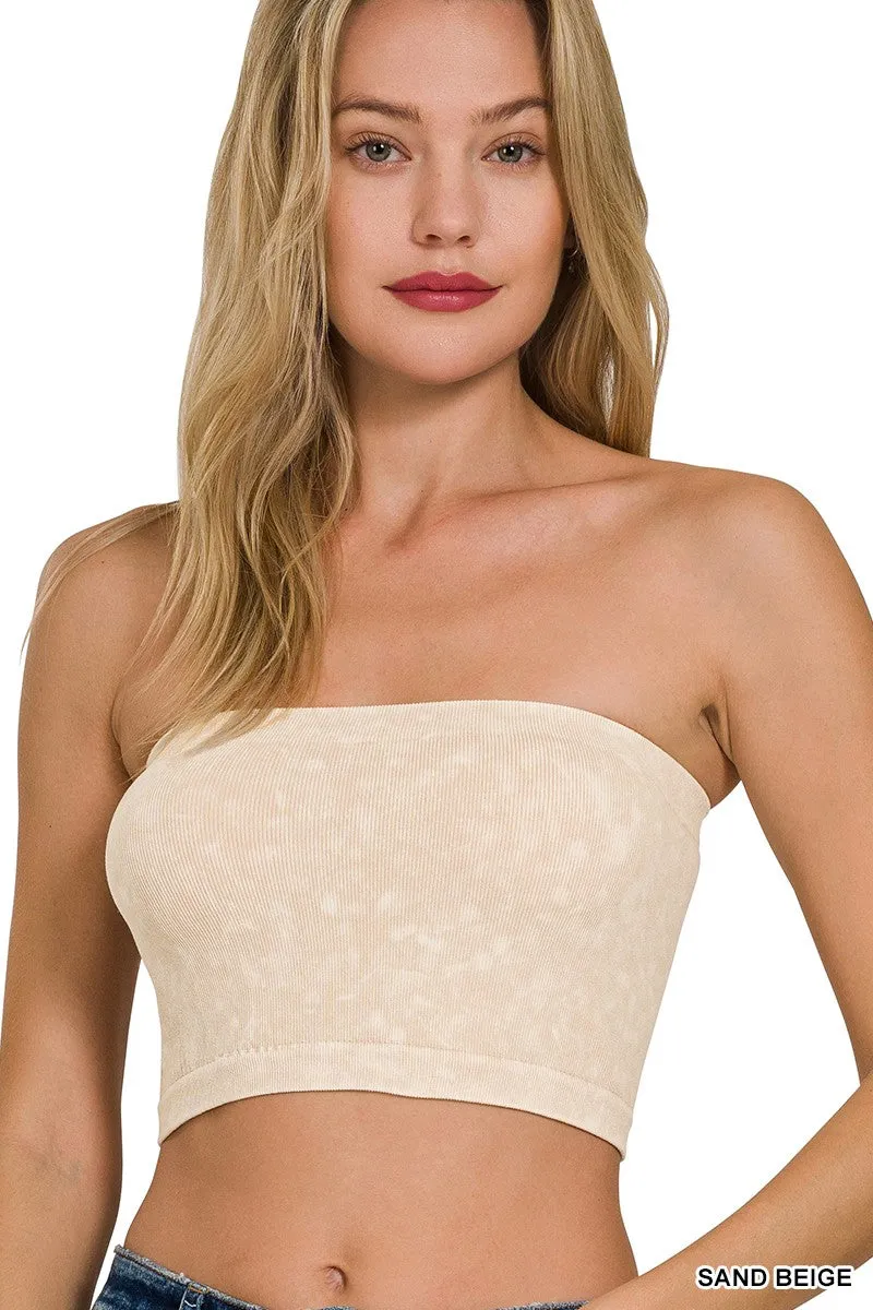 Washed Ribbed Tube Top *