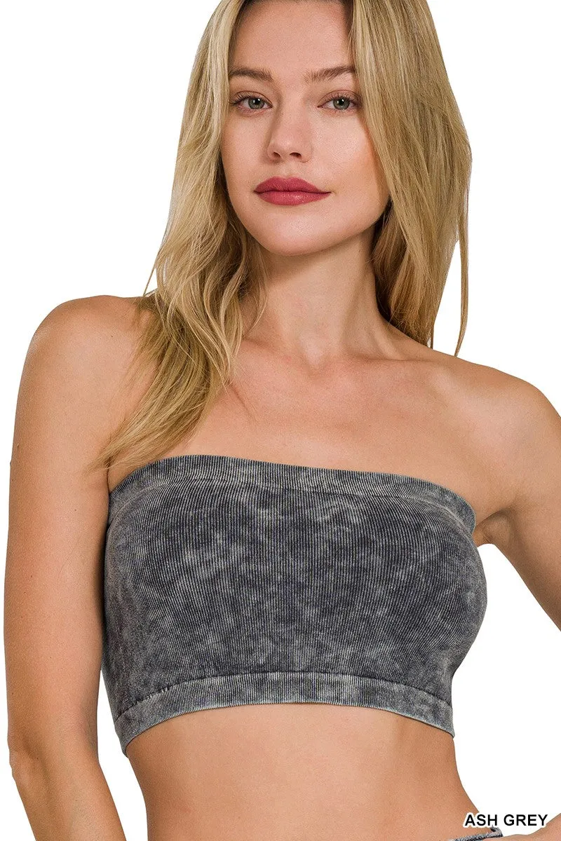 Washed Ribbed Tube Top *