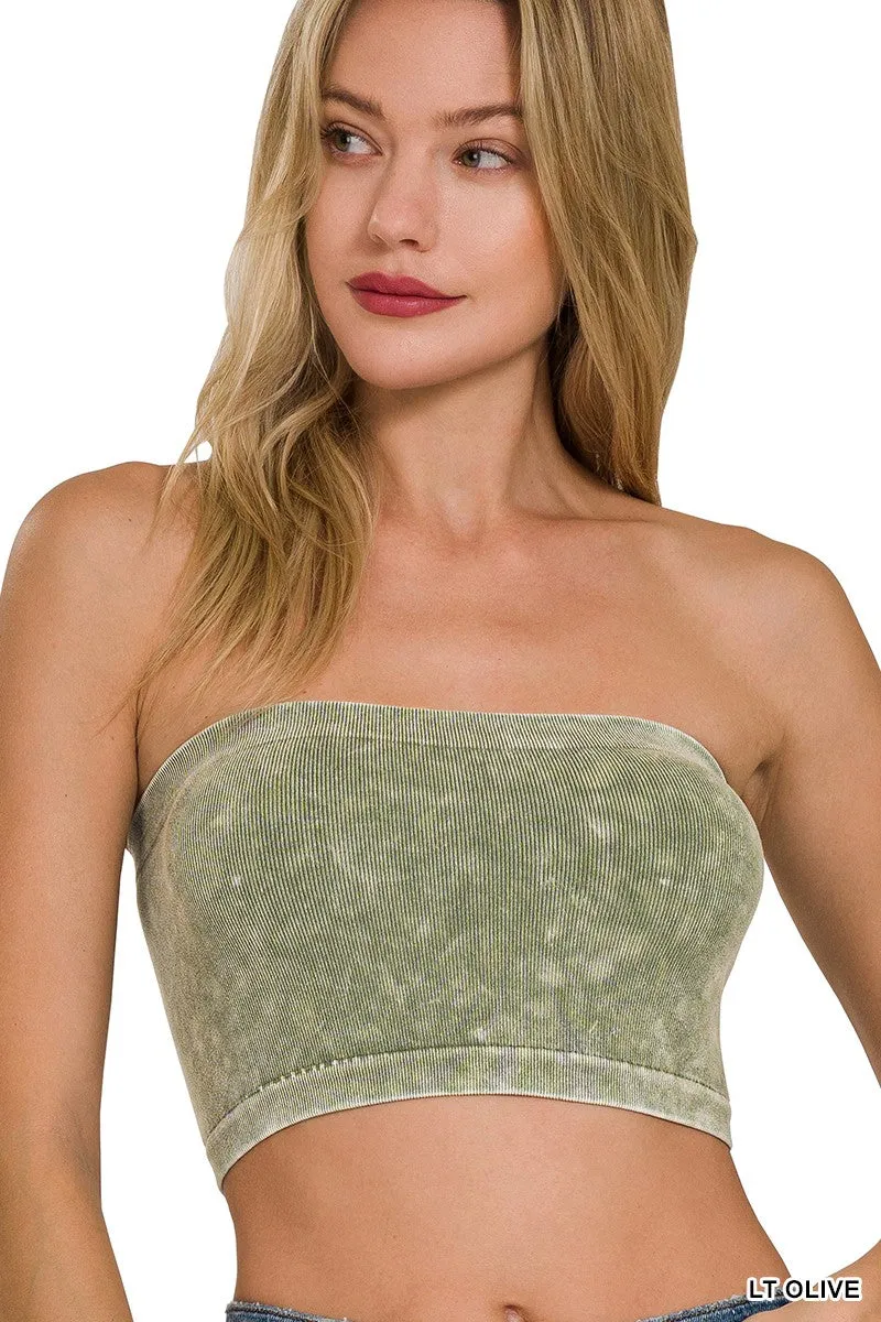 Washed Ribbed Tube Top *