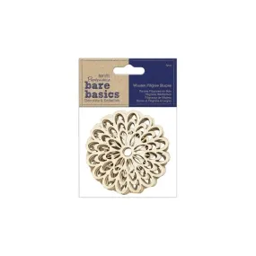 Wooden Filigree Shapes (4pcs) - Bare Basics - Flower (PMA 174510)
